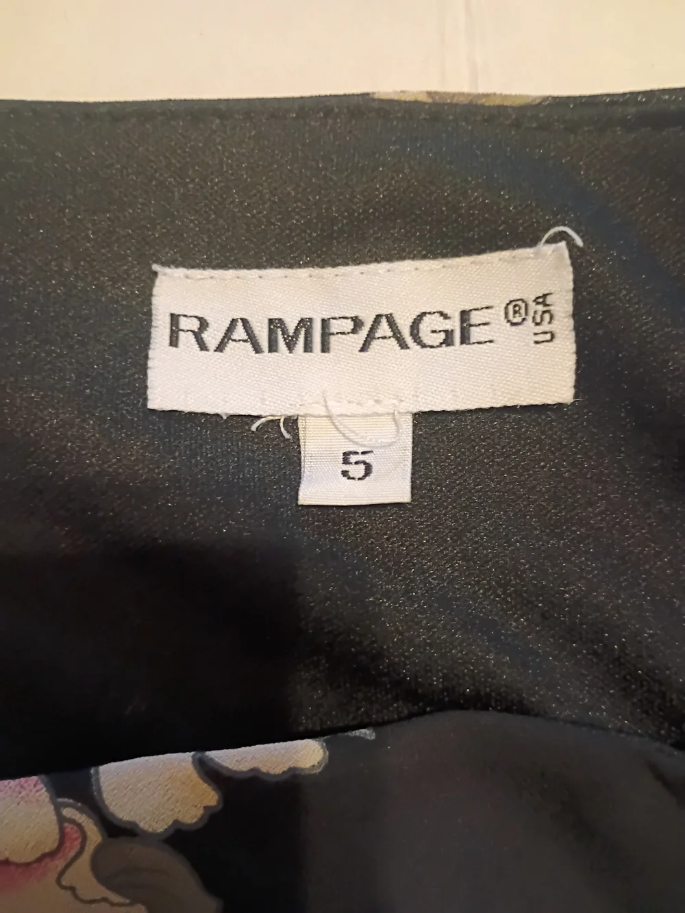 Rampage Women's Black Floral Mini Skirt‎ Y2K Sz 5